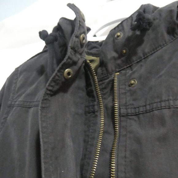 OLD NAVY | small | Hooded Faded Black Jacket | Button Out Quilted Lining | GUC - Picture 8 of 15
